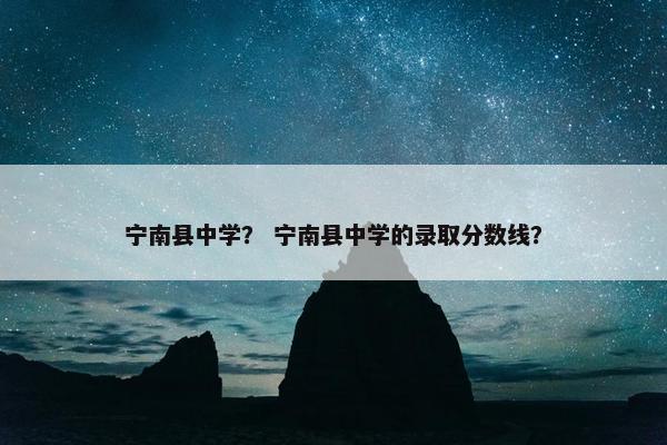 宁南县中学? 宁南县中学的录取分数线?