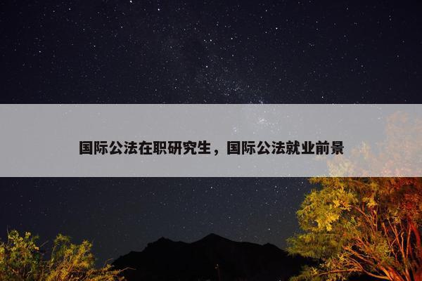 国际公法在职研究生,国际公法就业前景