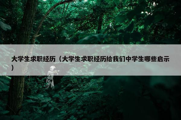 大学生求职经历(大学生求职经历给我们中学生哪些启示)