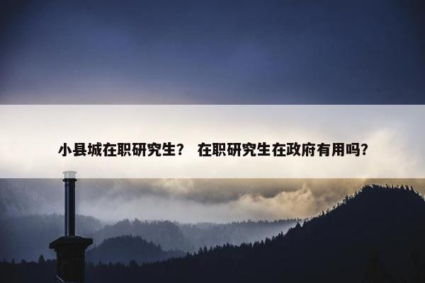 小县城在职研究生? 在职研究生在政府有用吗?