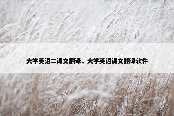 大学英语二课文翻译,大学英语课文翻译软件 大学英语二课文翻译,大学英语课文翻译软件