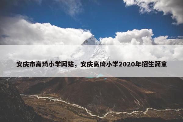 安庆市高琦小学网站,安庆高琦小学2020年招生简章