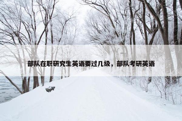 部队在职研究生英语要过几级，部队考研英语