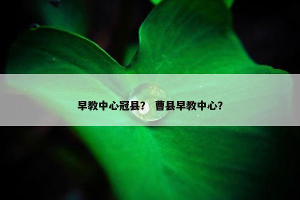 早教中心冠县? 曹县早教中心?